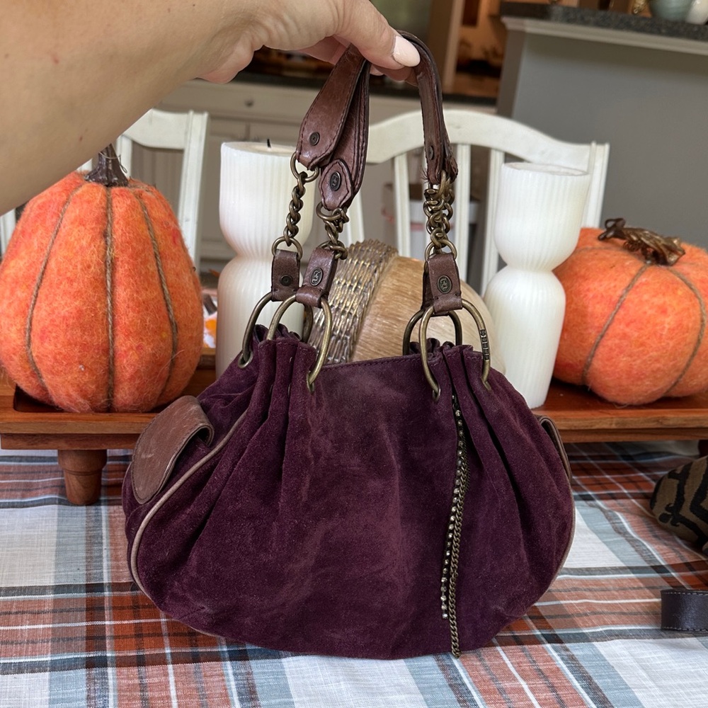 Juicy Couture Deep Purple Suede Shoulder Bag